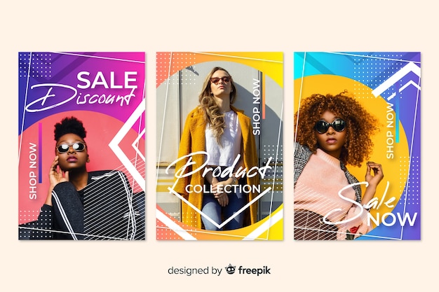 Fashion sale banners with photo