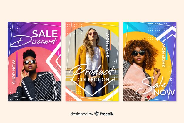 Fashion sale banners with photo