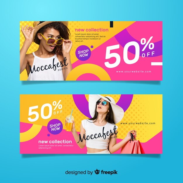 Fashion sale banners with photo