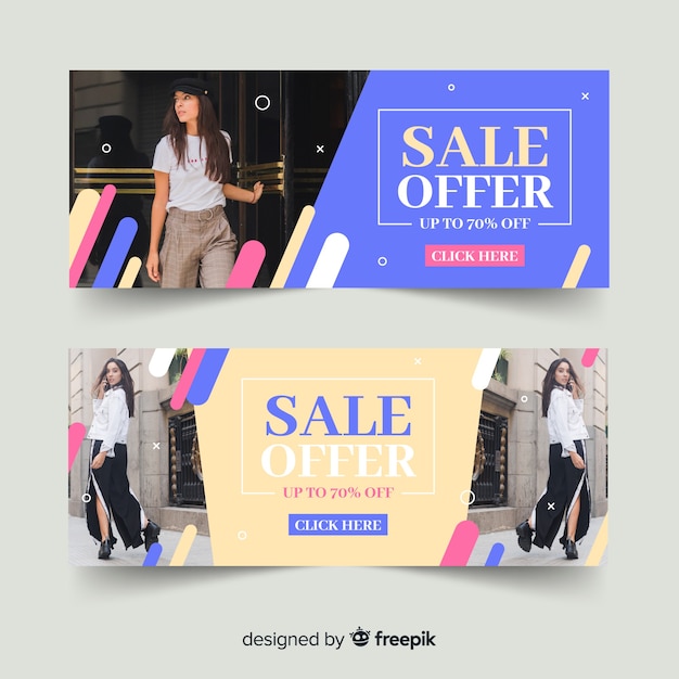 Free Vector fashion sale banners