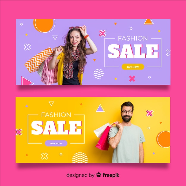 Free Vector fashion sale banners