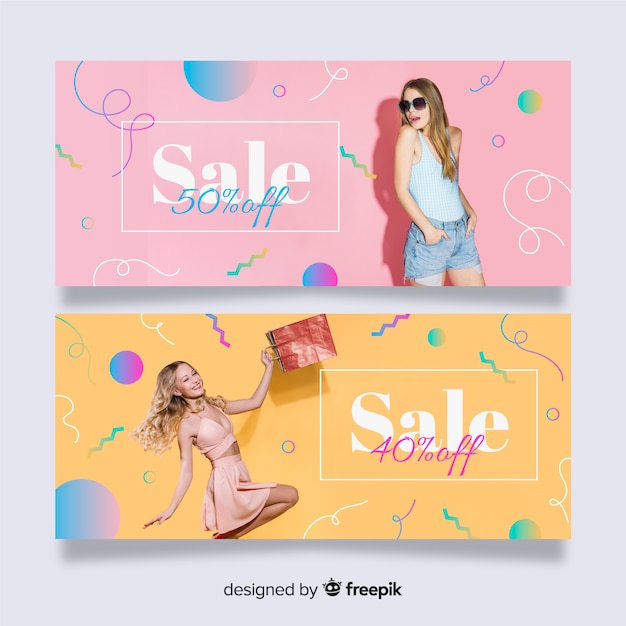 Free Vector fashion sale banners