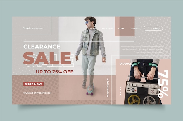 Free Vector fashion sale landing page style