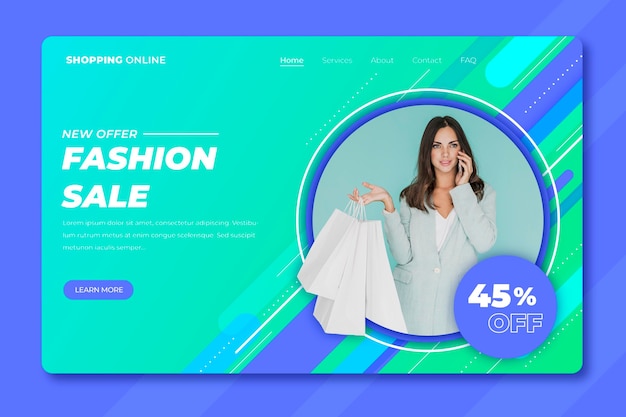 Fashion sale landing page template