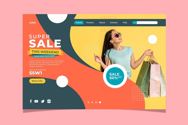 Fashion sale landing page template