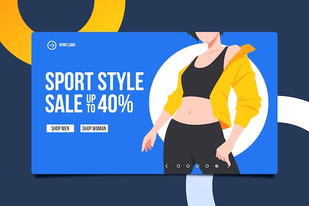 Free Vector fashion sale landing page