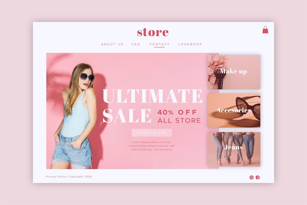 Free Vector fashion sale - landing page