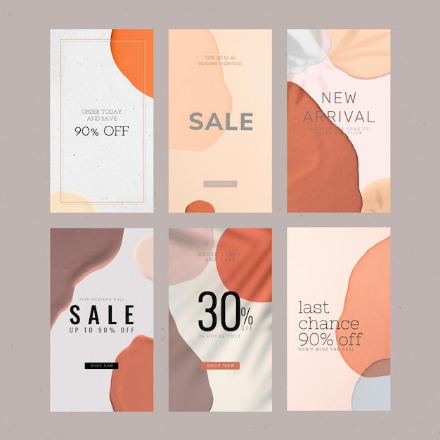 Free Vector fashion sale template collection vector