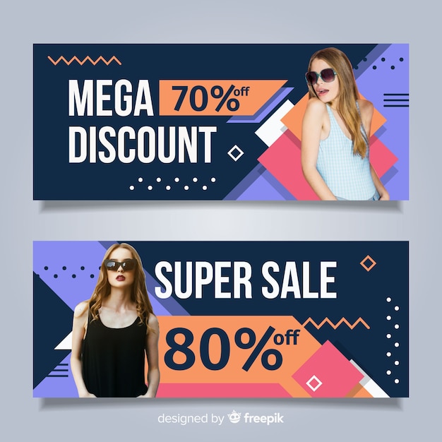 Free Vector fashion sales banner