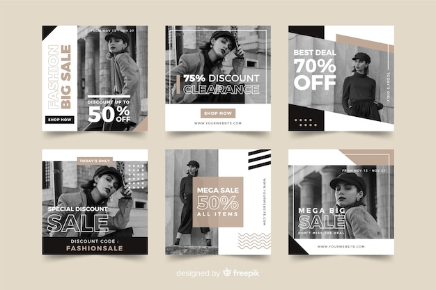 Fashion sales social media banner collectio