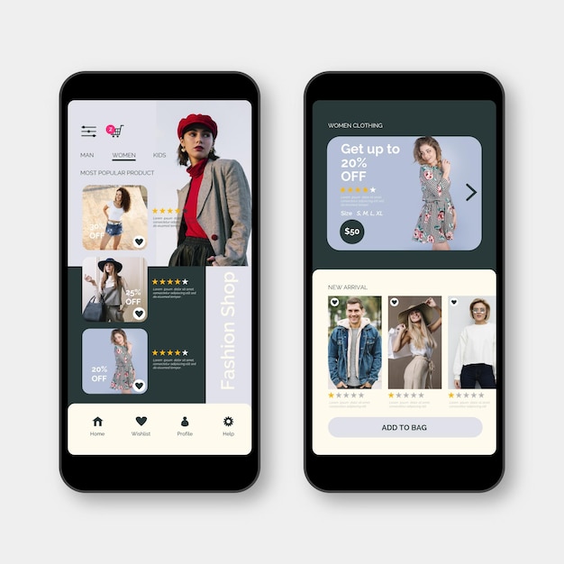 Fashion shopping app concept