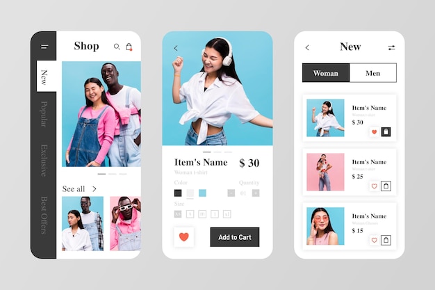 Fashion shopping app pack template