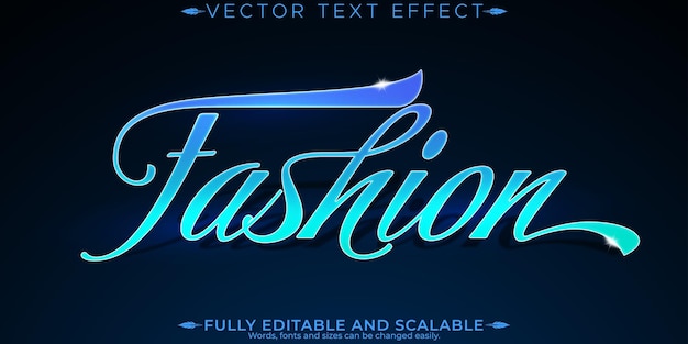 Free vector fashion text effect editable trend and chic customizable font style