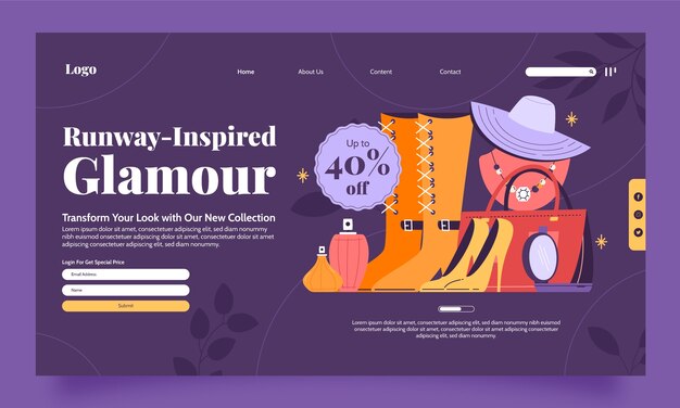 Fashion trends landing page template