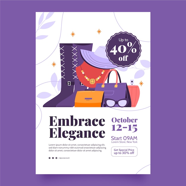 Free Vector fashion trends poster template