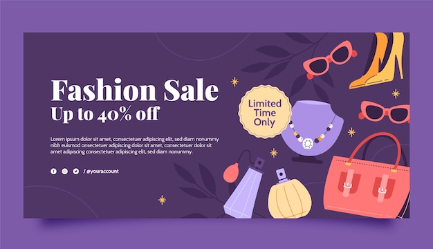 Fashion trends sale banner template