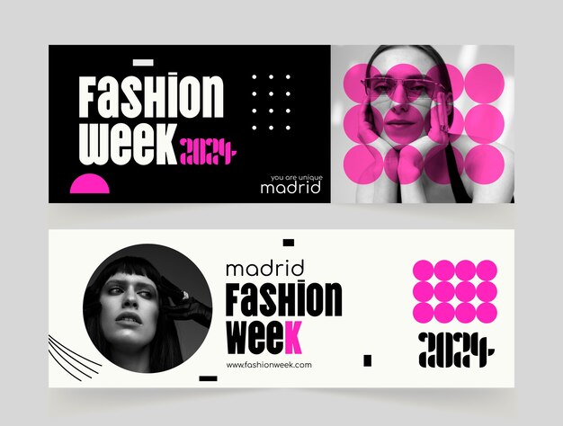 Fashion week  horizontal banner template