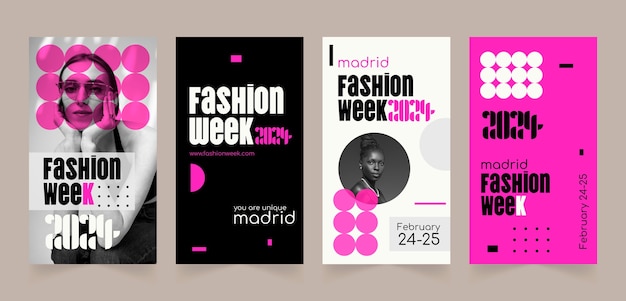 Fashion week  instagram stories template