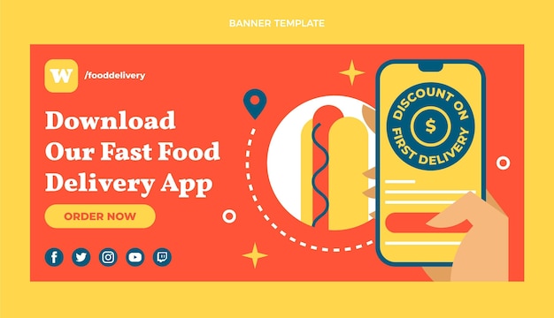 Fast food app banner template