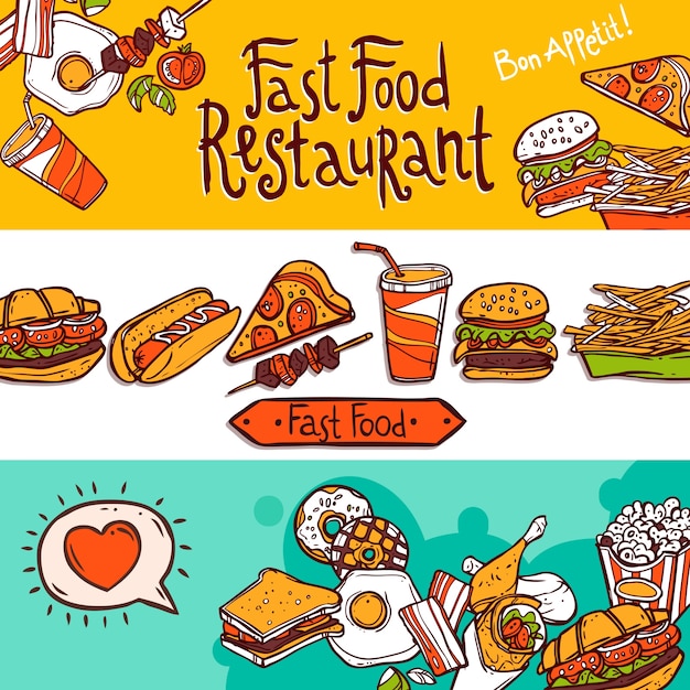 Free Vector fast food banners