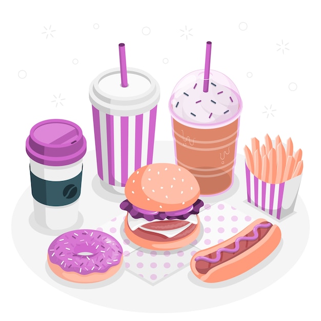 Free Vector fast food concept illustration