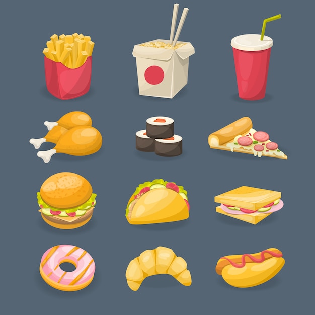 Fast Food Decorative Icons