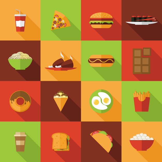 Fast Food Icons Set