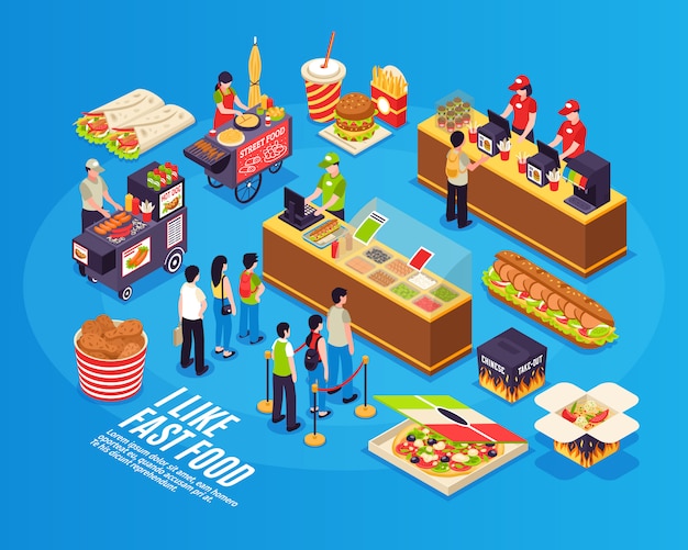 Fast Food Isometric  