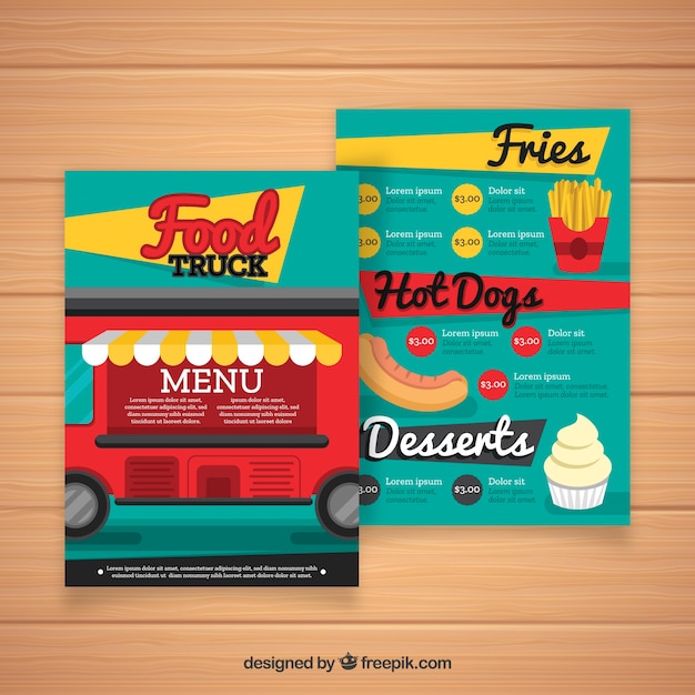 Free vector fast food menu template