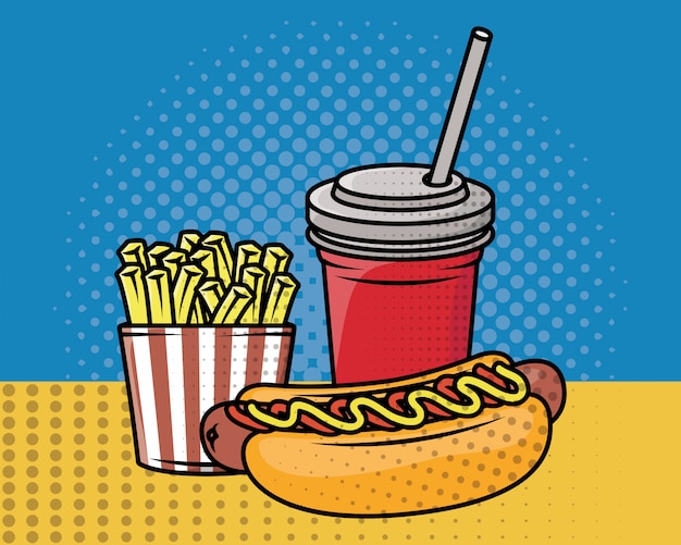 Fast food pop art style