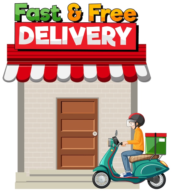 Fast and free delivery logo