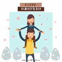 Free vector father and daughter backgroun