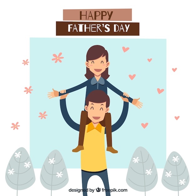 Free Vector father and daughter backgroun