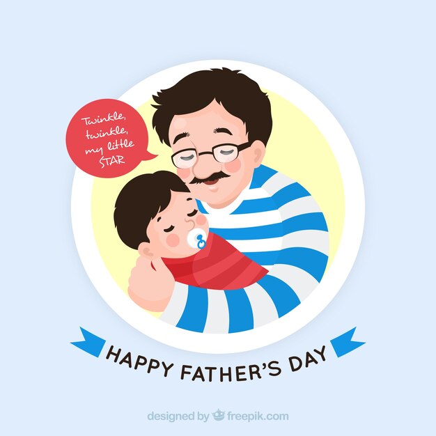 Father's day background with cute family