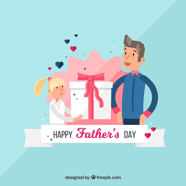 Free Vector father's day background with gift box