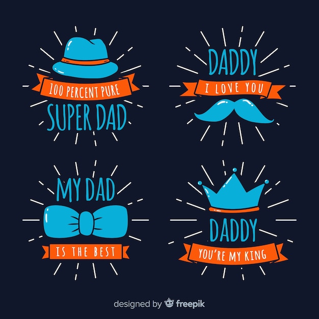 Free vector father's day badge collection