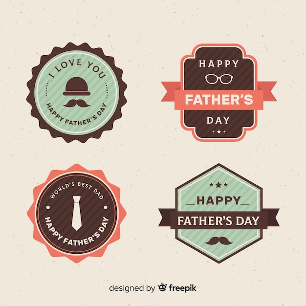 Free vector father's day badge collection