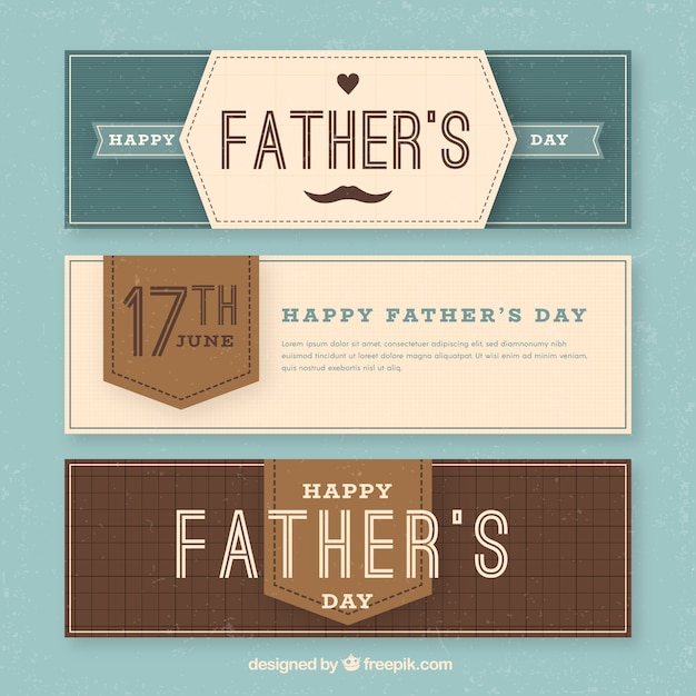 Free vector father's day banners collection in flat style