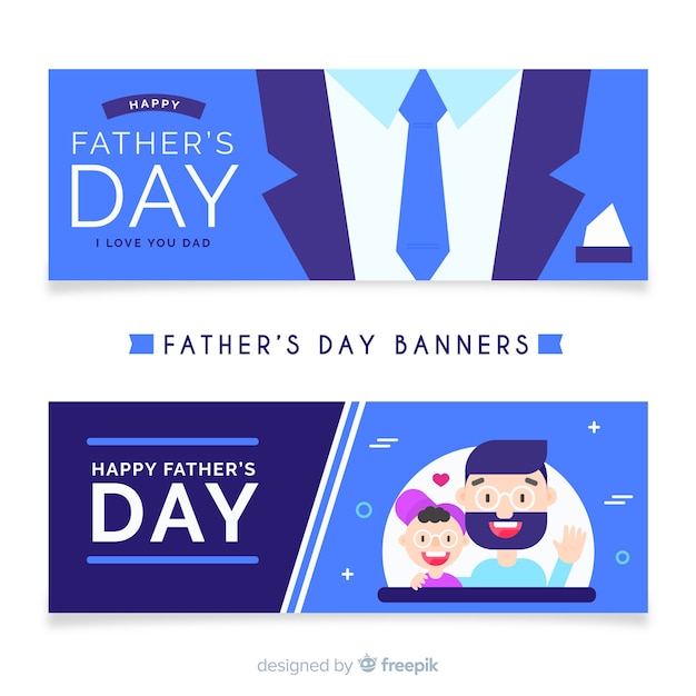 Free Vector father's day banners