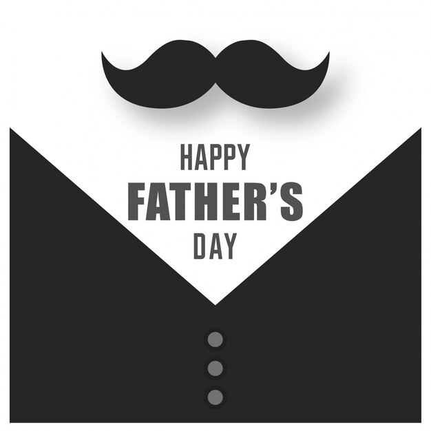 Father's day card with mustache and suit