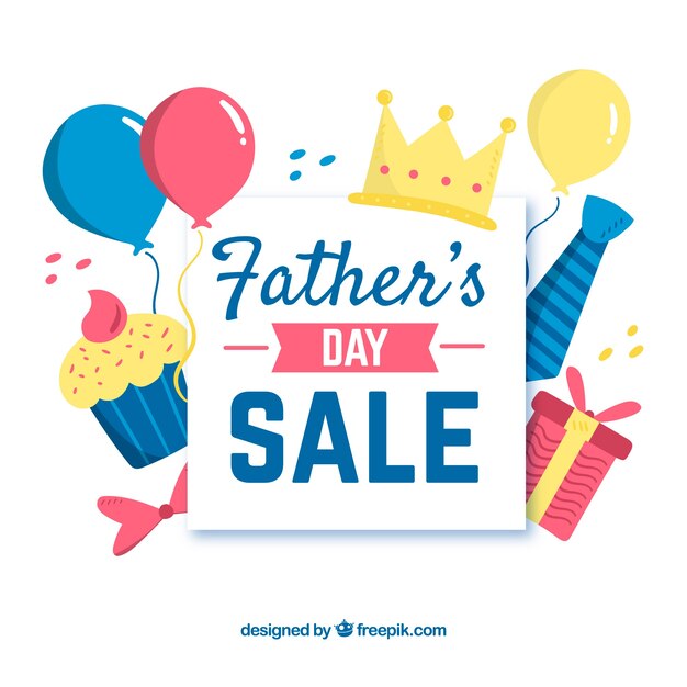 Father's day sale template with celebration elements