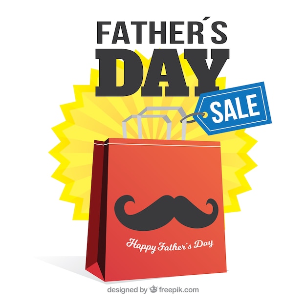 Father's day sale template with shopping bag