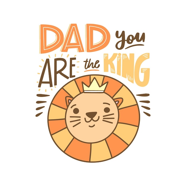 Free vector father's day with crown