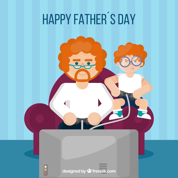 Free Vector fathers day background with console