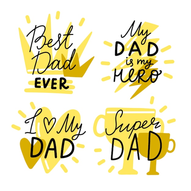 Free Vector fathers day badges theme