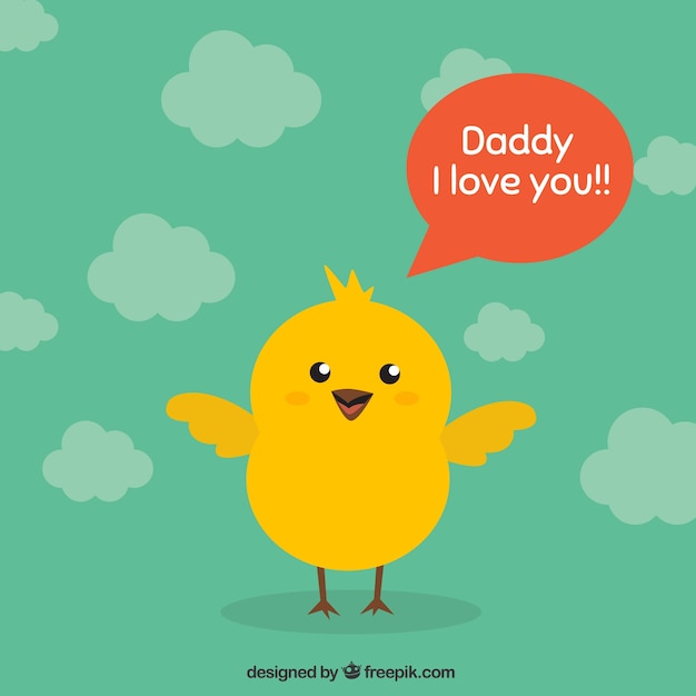 Free Vector fathers day card with chicken