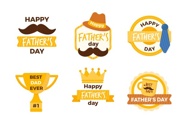 Fathers day label collection design