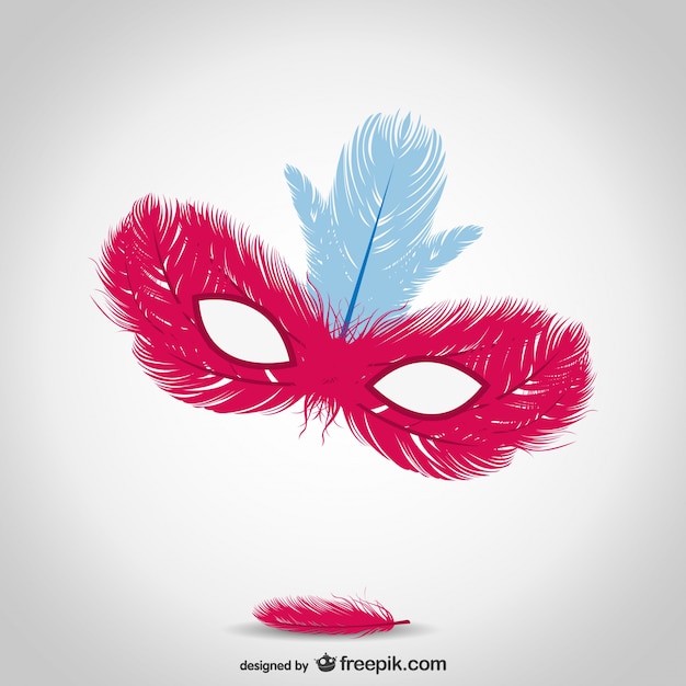 Free Vector feather carnival mask