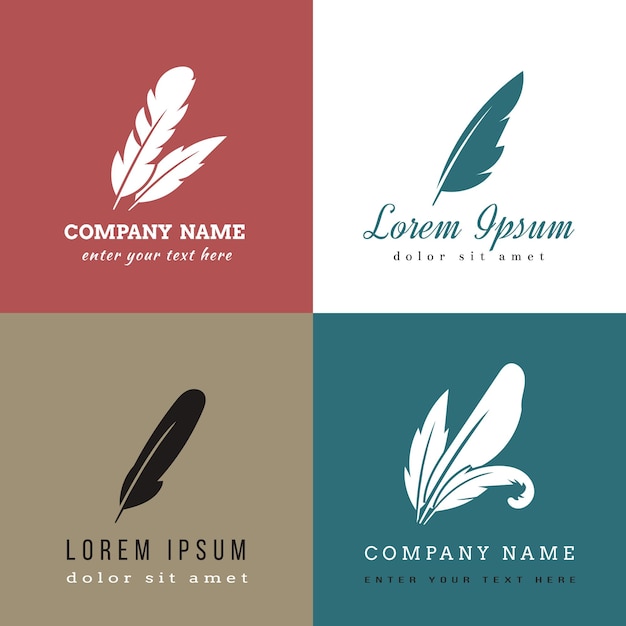 Feather logo templates.