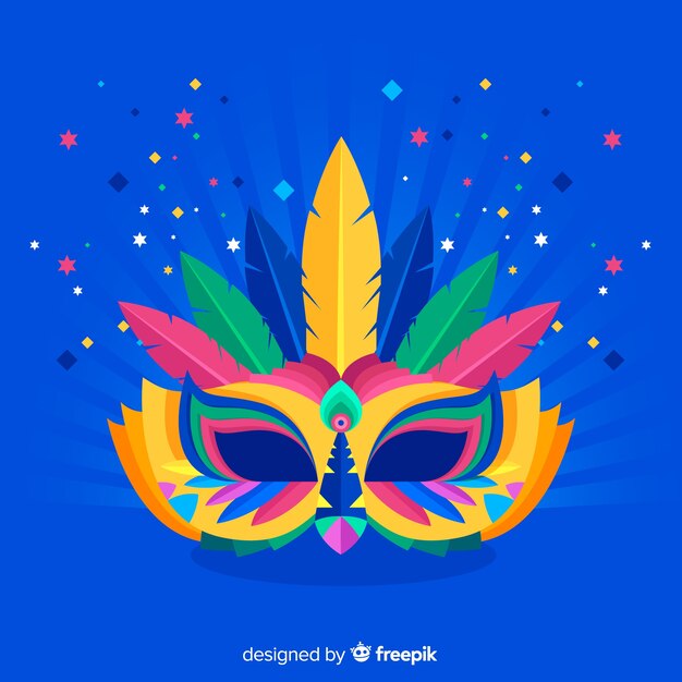 Feather mask brazilian carnival background